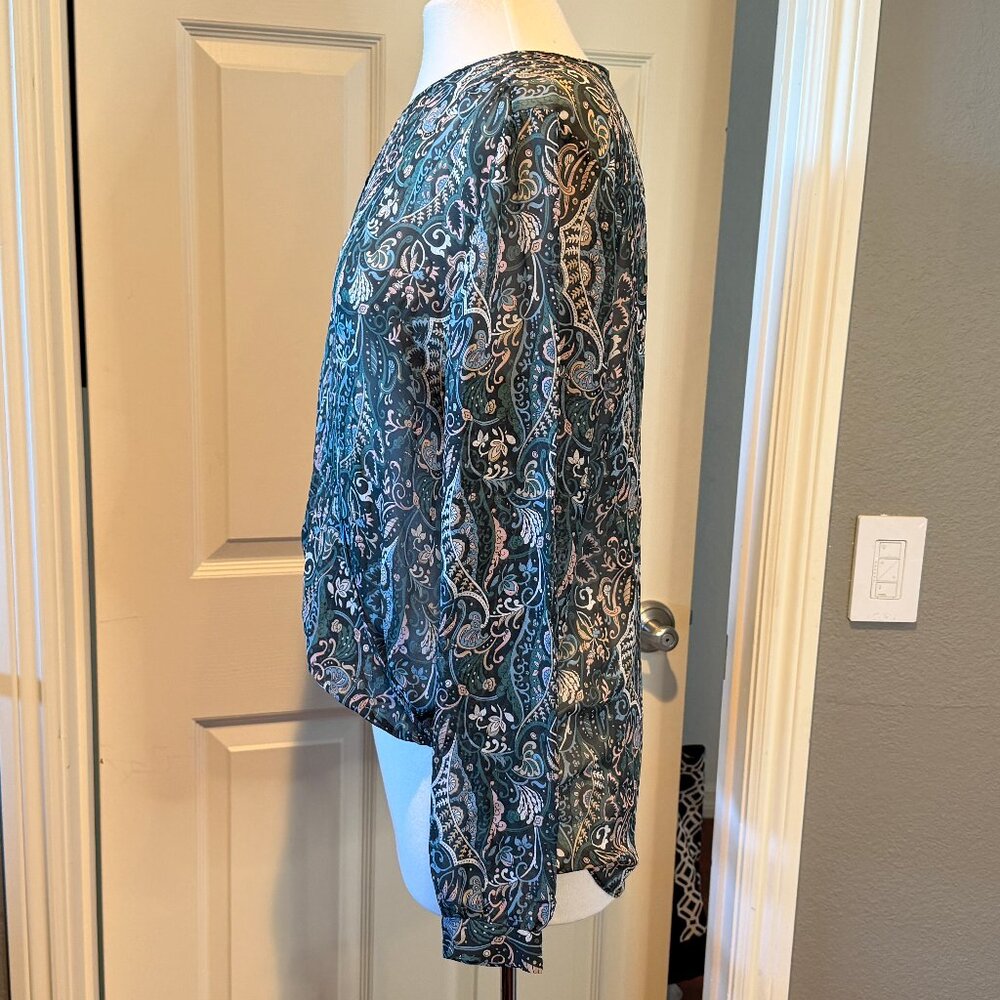 VERONICA BEARD Gayle silk chiffon top 12 - Picture 4 of 7